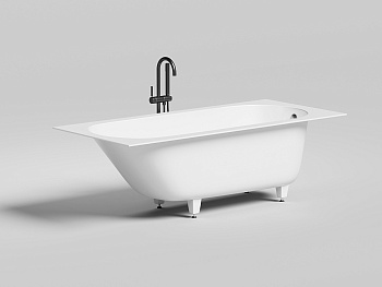 Ванна из искусственного камня Salini ORNELLA 102322MF 180х80 встраиваемая прямоугольная с ножками